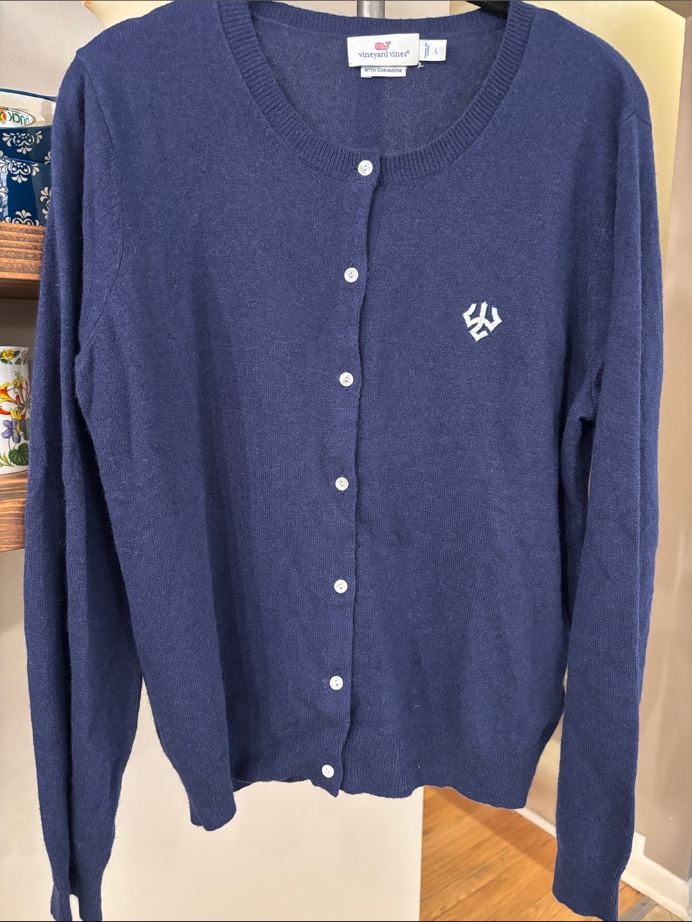 Vineyard Vines x Washington & Lee University Cashmere Blend Cardigan — Navy — L